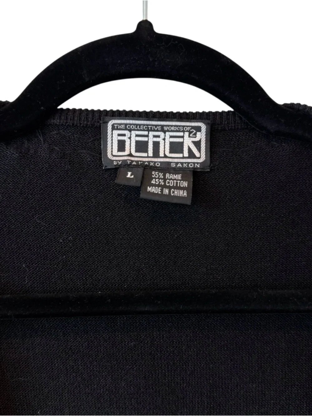 Vintage Berek Takako Sakon Cropped Black Cardigan with Pearls And Sequins Trim - Picture 5 of 16